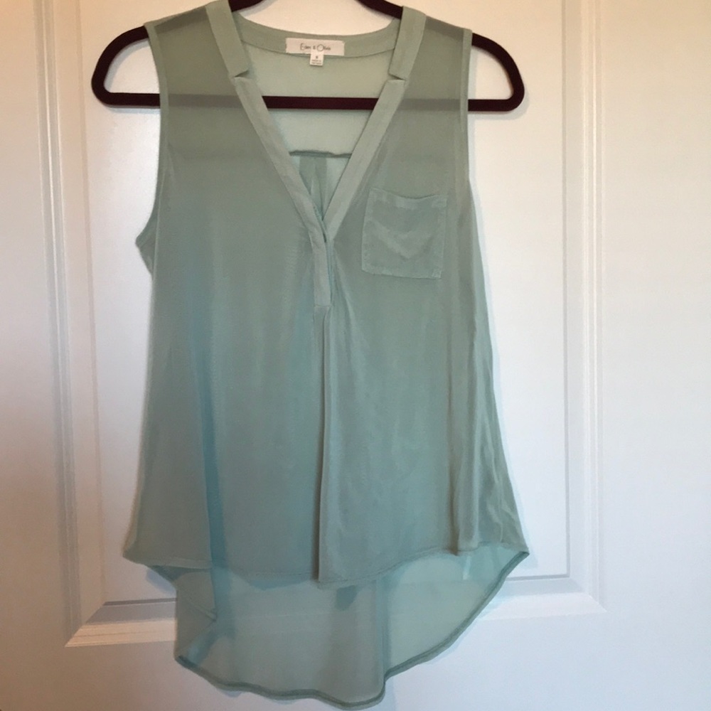 Mesh Mint Sleeveless Top